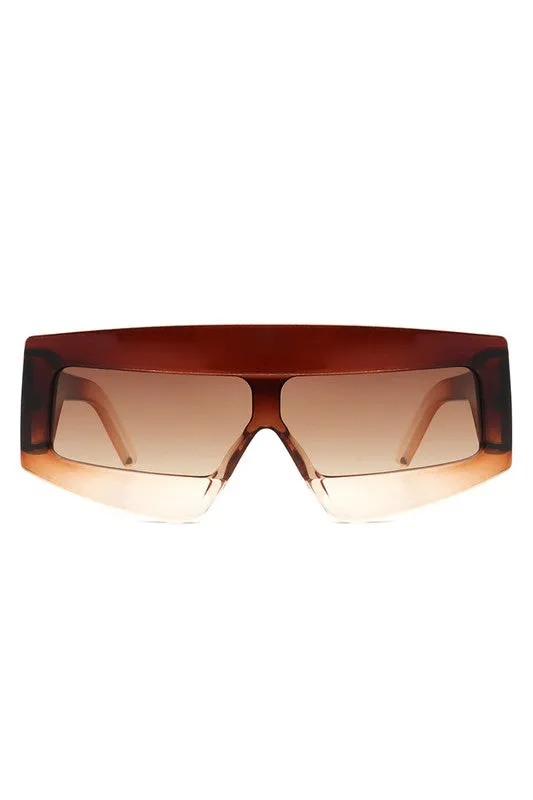 Rectangle Oversize Square Flat Top Sunglasses