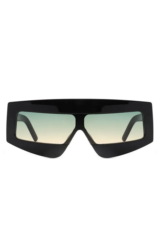 Rectangle Oversize Square Flat Top Sunglasses