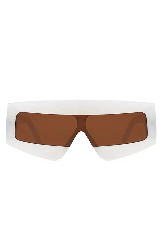 Rectangle Oversize Square Flat Top Sunglasses