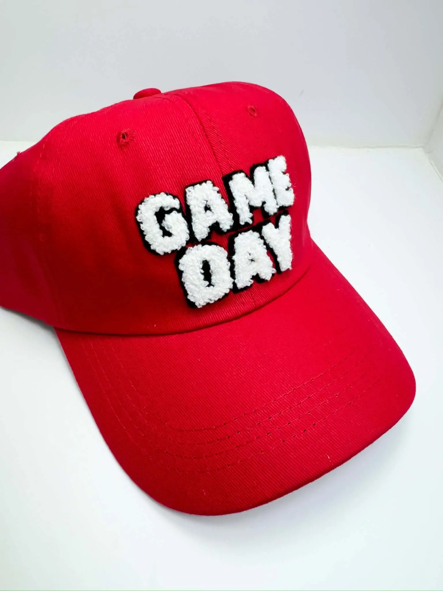 Red Puffy Game Day Ball Cap