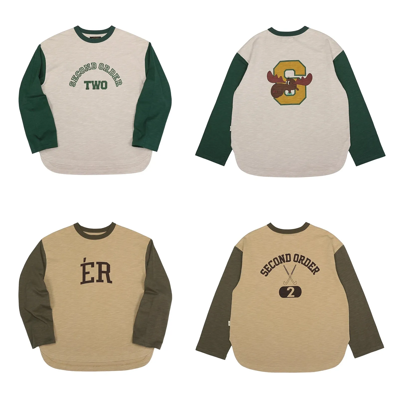 Retro Two-Tone Slub Cotton Baseball Tee for Men