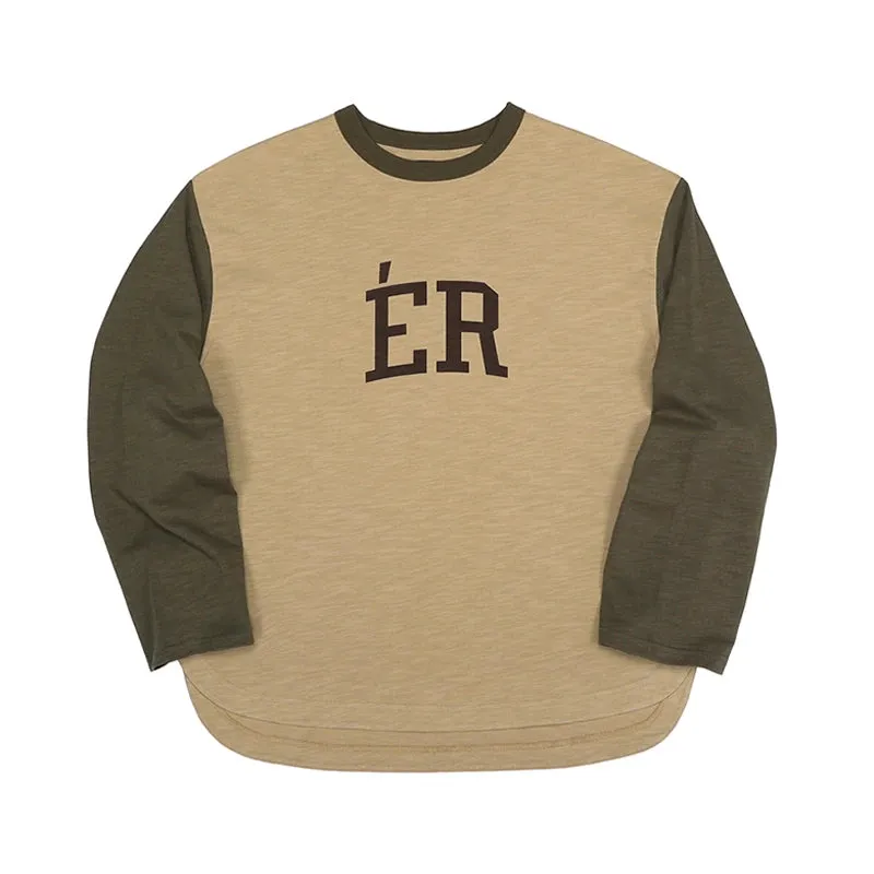 Retro Two-Tone Slub Cotton Baseball Tee for Men