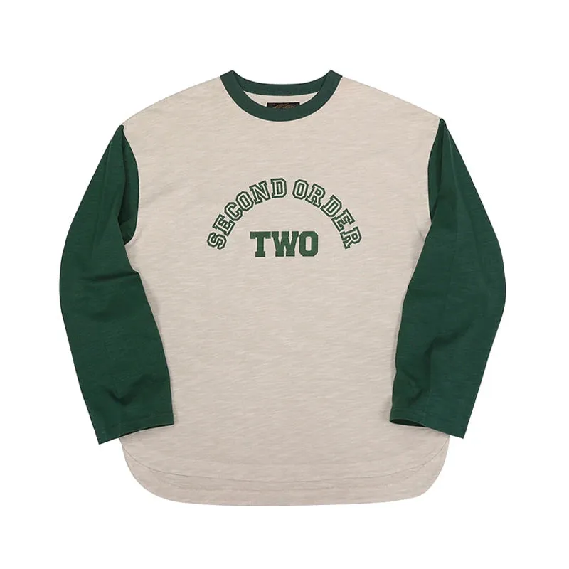 Retro Two-Tone Slub Cotton Baseball Tee for Men