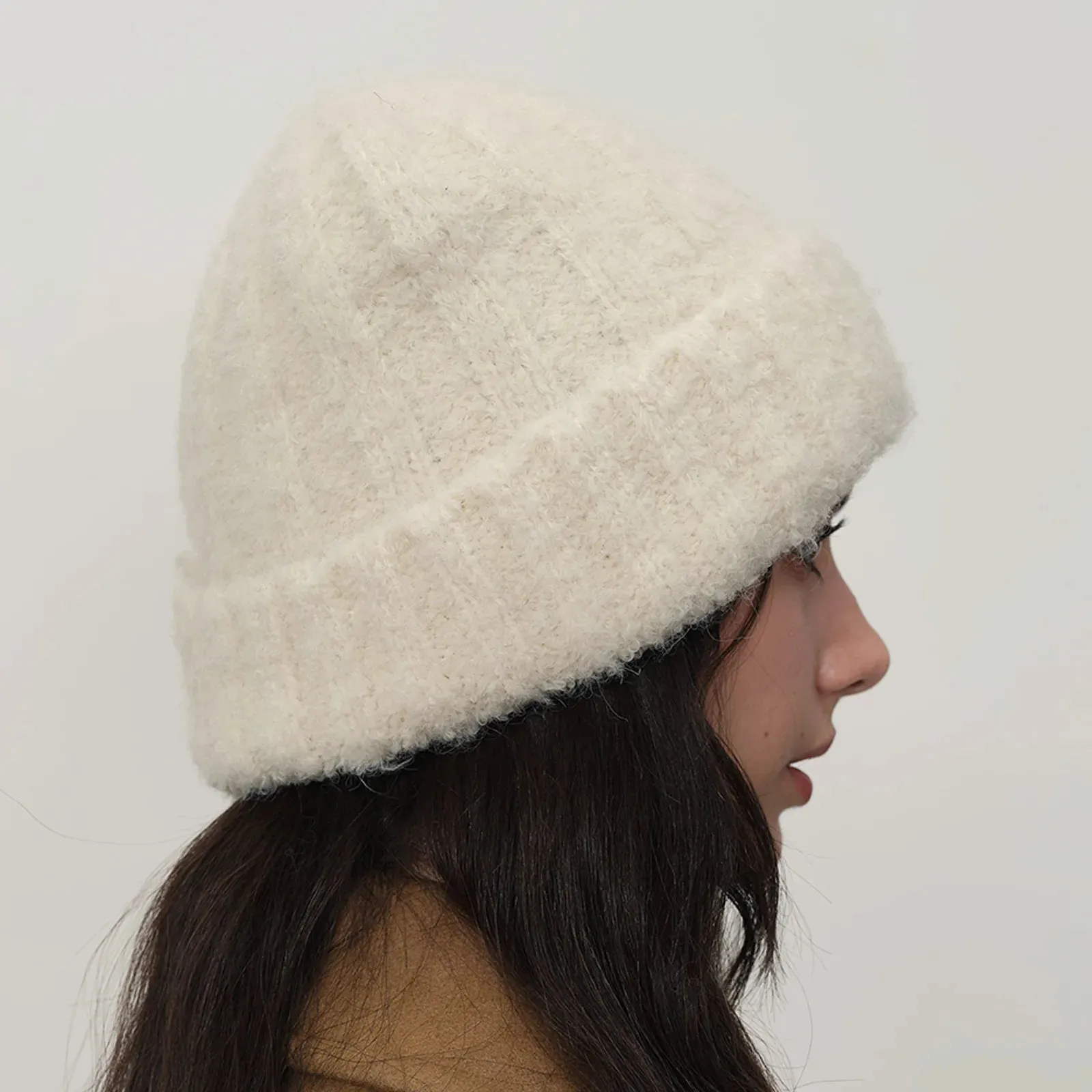 Retro Warm Thick Wool Blend Knitted Women Winter Minimalist Hat