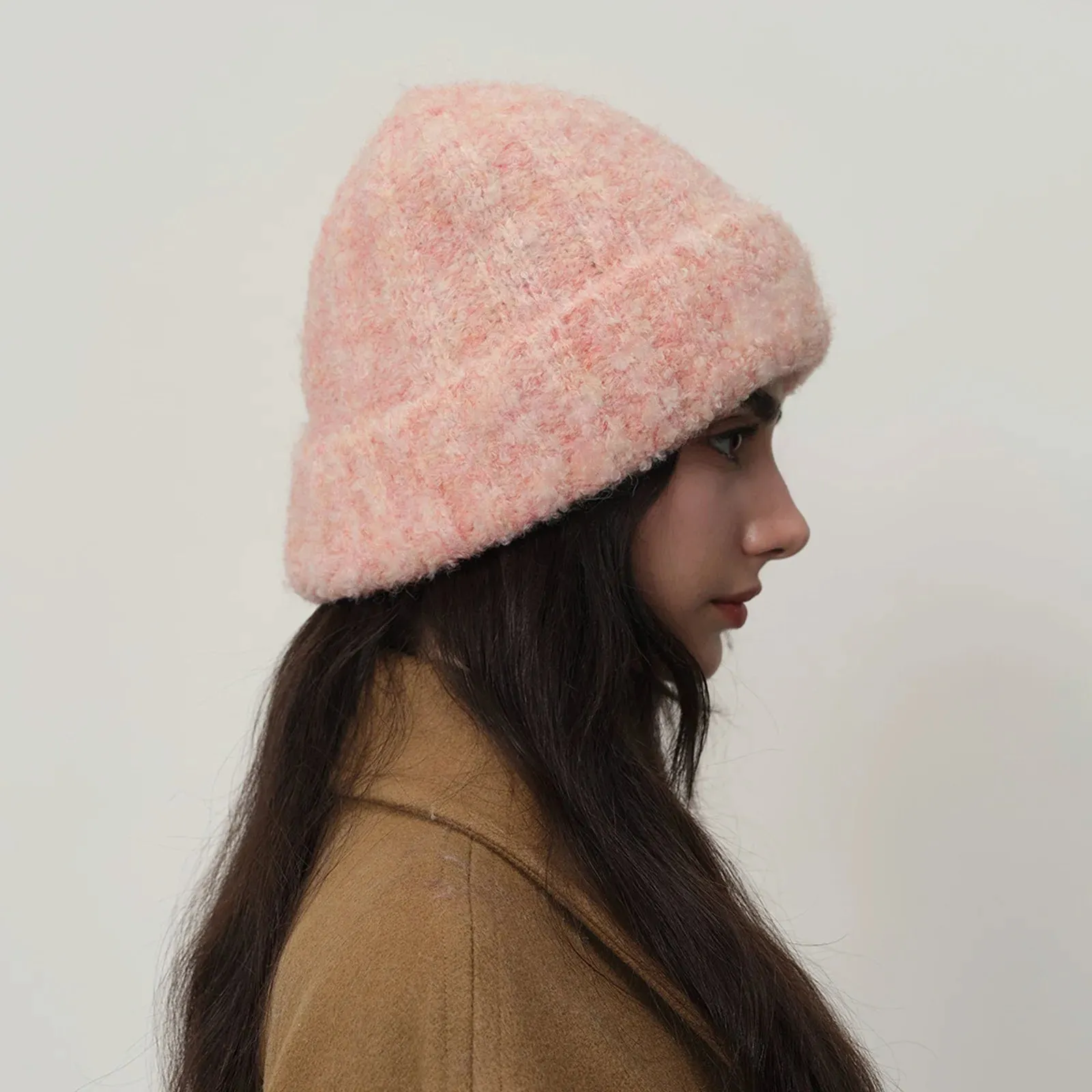 Retro Warm Thick Wool Blend Knitted Women Winter Minimalist Hat