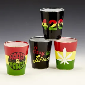 SET OF 4 ROAST & TOAST SHOT GLASSES