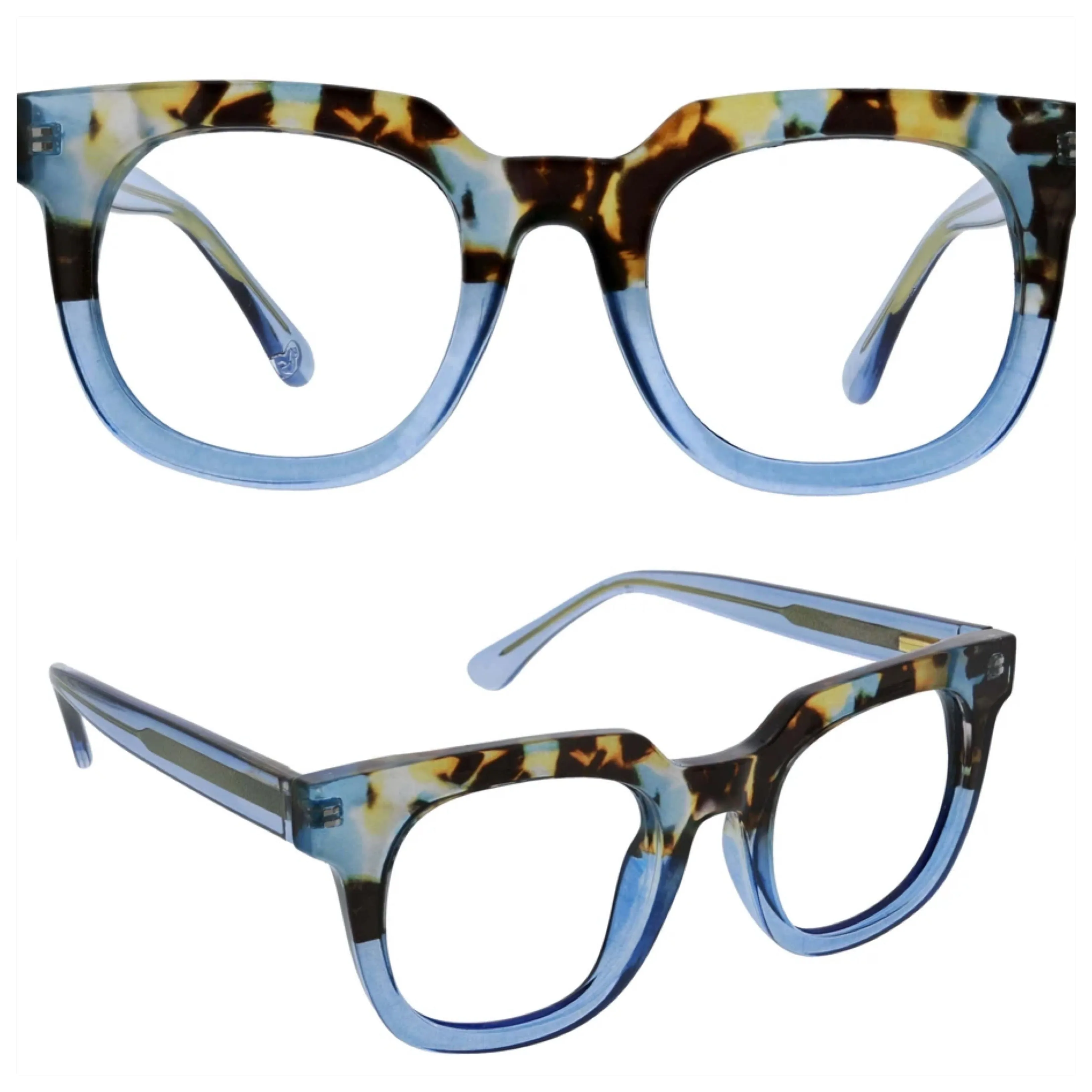 Showbiz Readers Glasses Light Blocking - Blue & Blue Quartz