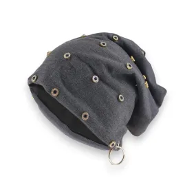 Silver Studded Jersey Winter Beanies