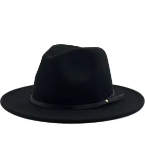 Simple Women Men Wool Vintage Gangster Trilby Felt Fedora Hat With Wide Brim Gentleman Elegant Lady Winter Autumn Jazz Caps