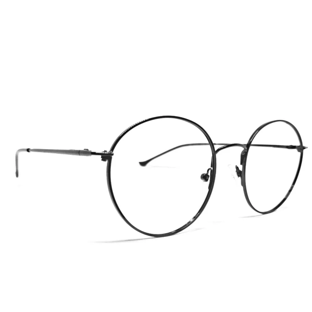 Stylish Metal Round Black Full Rim Frame- L15203