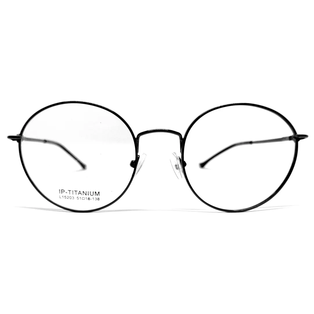 Stylish Metal Round Black Full Rim Frame- L15203