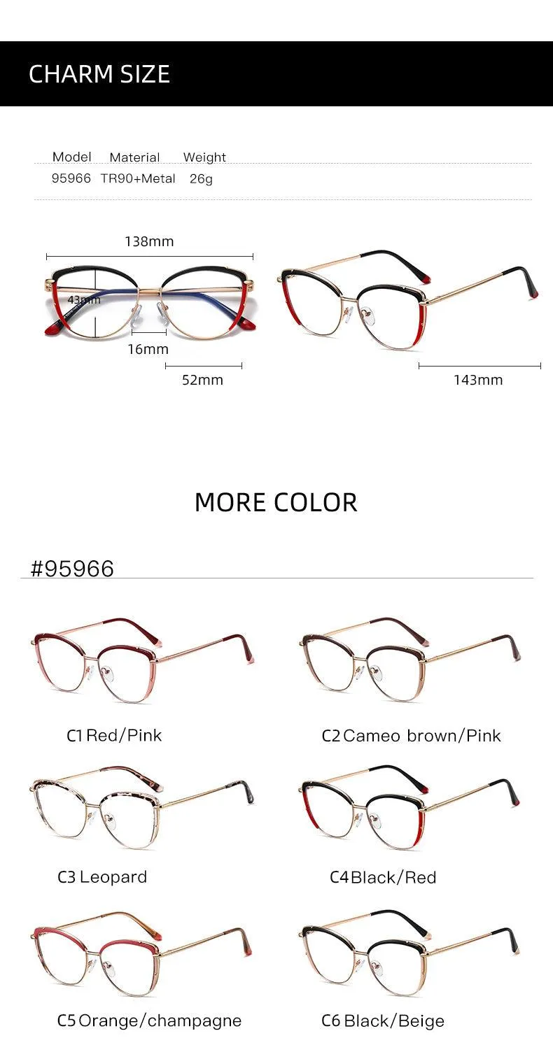 Stylish Women's Cat Eye Eyeglasses - Model A95966