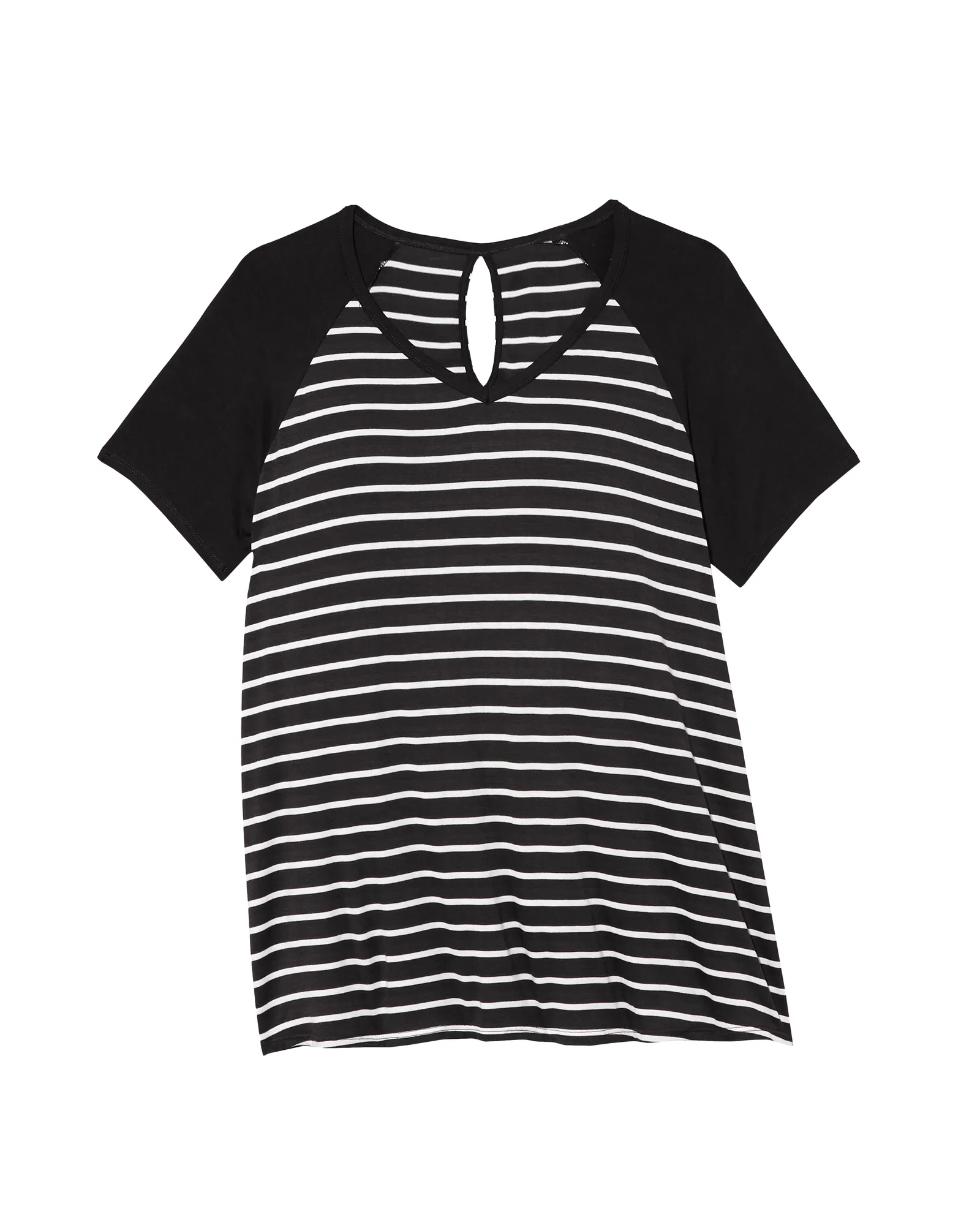 Tessie Split-Back Tee | Black / White