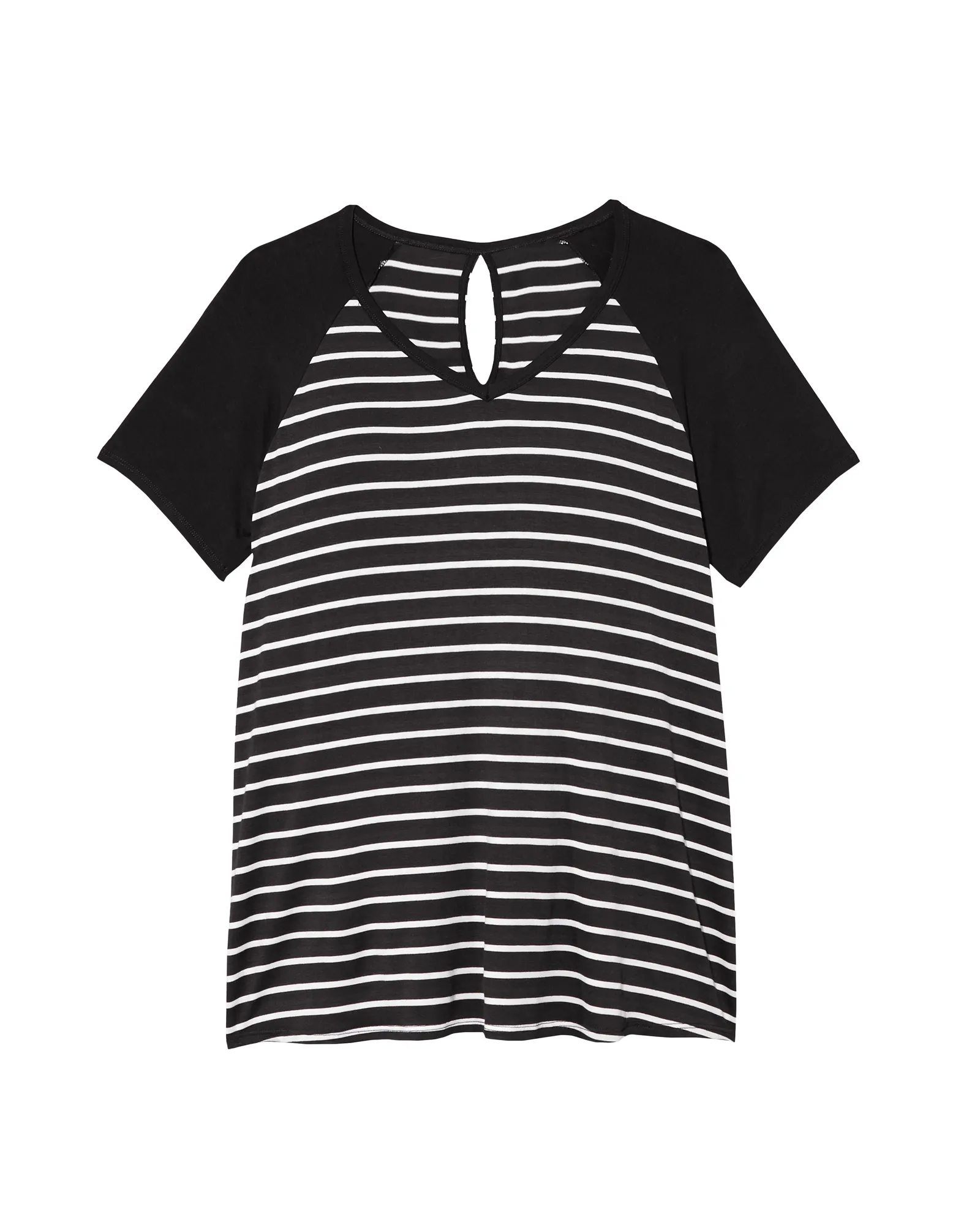 Tessie Split-Back Tee | Black / White