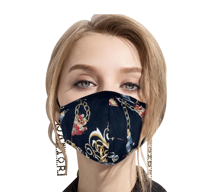 Washable Masks with Chain Print