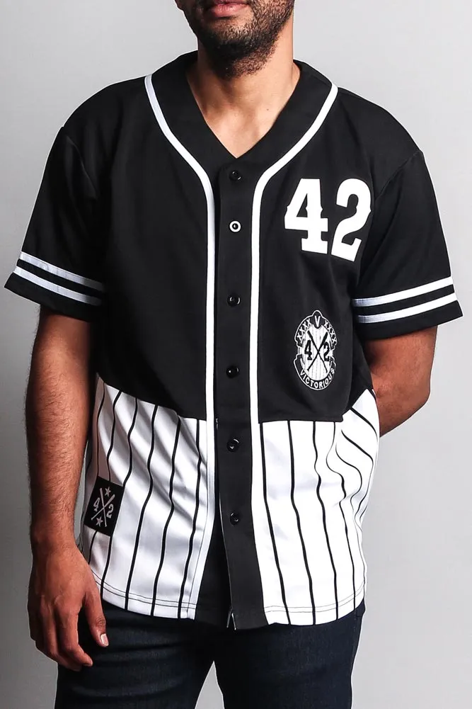 XXXX Pinstripe Block Baseball Jersey